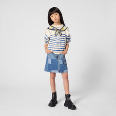 MARC JACOBS LONG SLEEVE STRIPED SAILOR GRAPHIC TEE