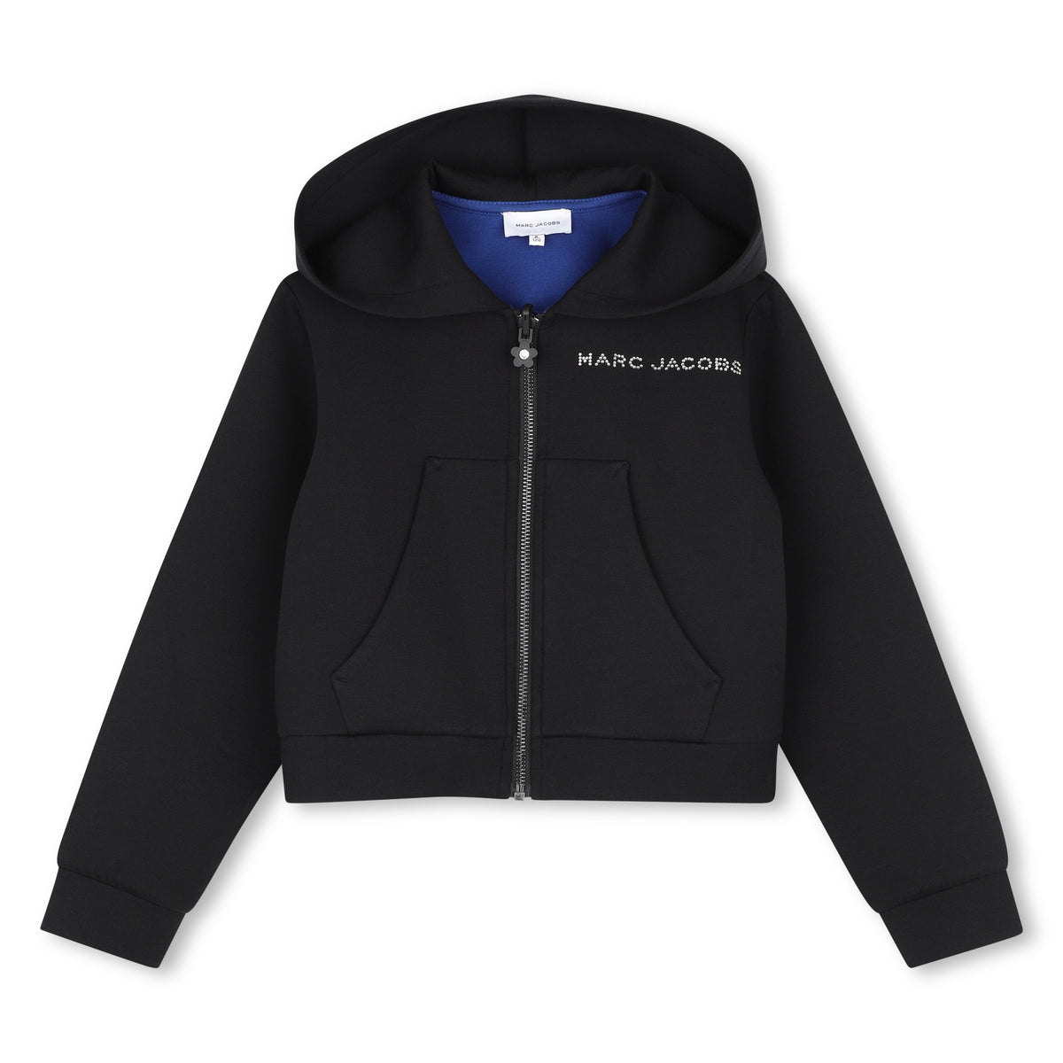 MARC JACOBS HOODED ZIP UP WITH LOGO RHINESTONE