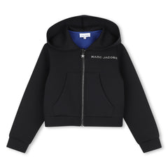 MARC JACOBS HOODED ZIP UP WITH LOGO RHINESTONE