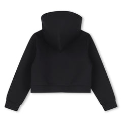 MARC JACOBS HOODED ZIP UP WITH LOGO RHINESTONE