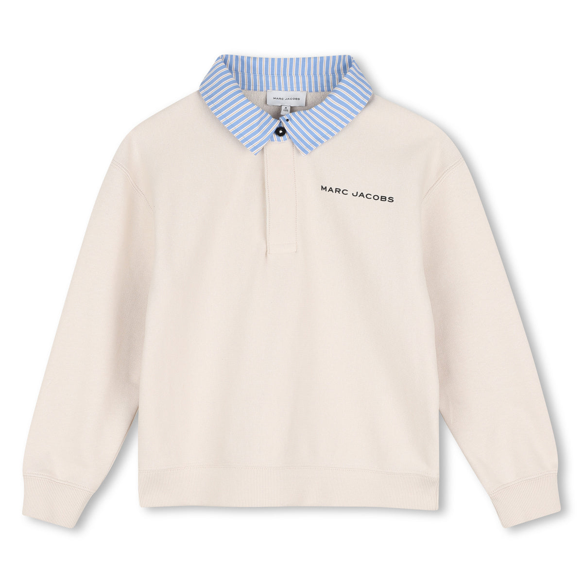 MARC JACOBS STRIPE COLLAR SHIRT LOOK SWEATSHIRT