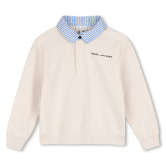 MARC JACOBS STRIPE COLLAR SHIRT LOOK SWEATSHIRT