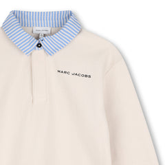 MARC JACOBS STRIPE COLLAR SHIRT LOOK SWEATSHIRT