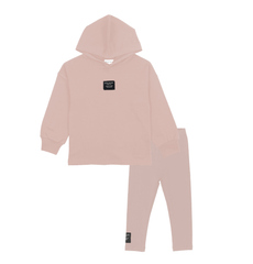 BOPOP 2PC CANVAS PATCH HOOD SWEATER AND LEGGING SET