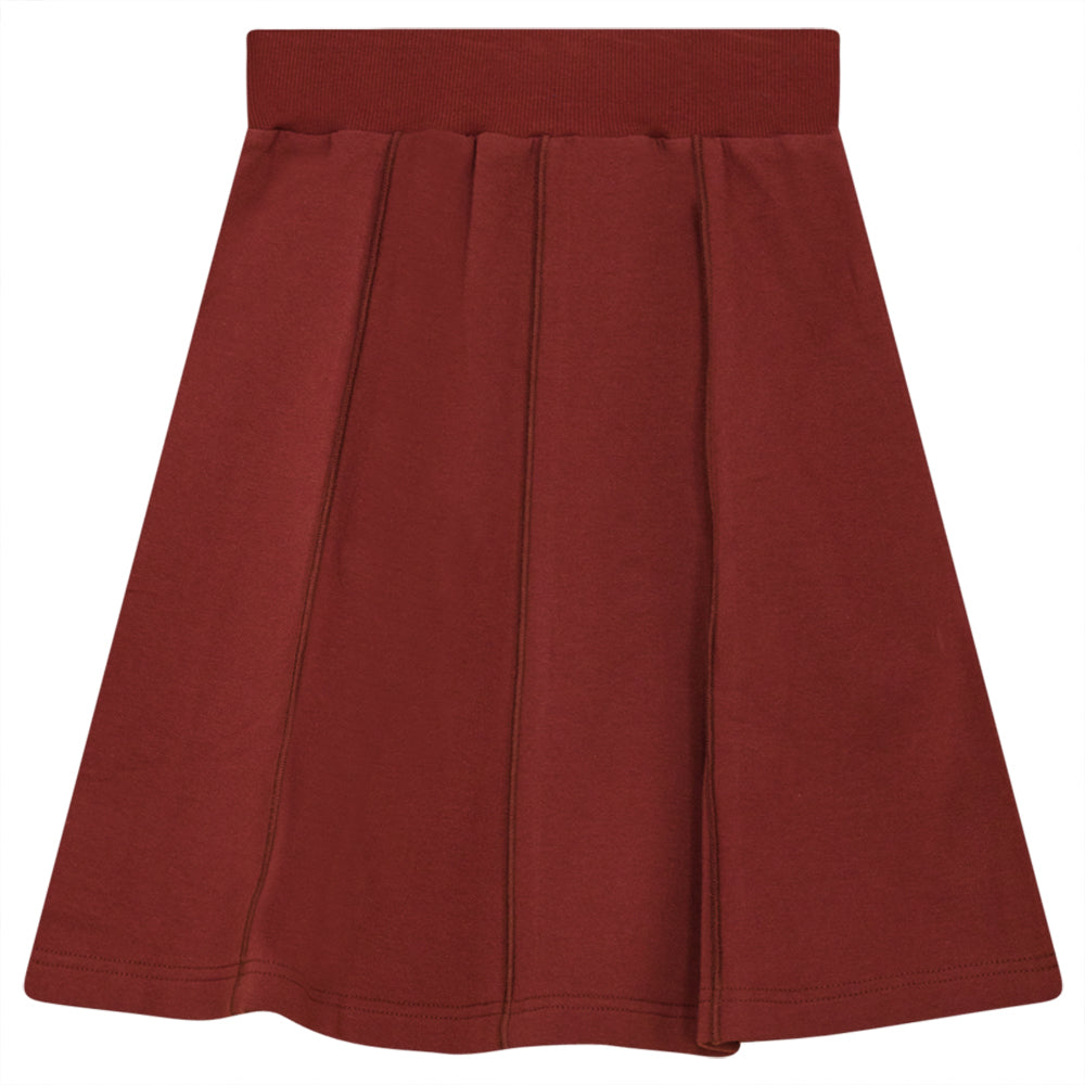 FYI 2PC RIBBED TOP WITH CONTRAST CUFFS AND PANEL SKIRT