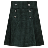 CHARLOTTE & GEORGE BUTTON FRONT STRIPE VELOUR SKIRT