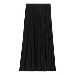 ASPECT CORDUROY CRINKLE PLEATING MIDI SKIRT