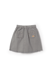 CHARLOTTE & GEORGE SCALLOP TRIM POCKET DENIM SKIRT