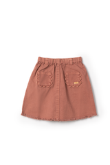 CHARLOTTE & GEORGE SCALLOP TRIM POCKET DENIM SKIRT