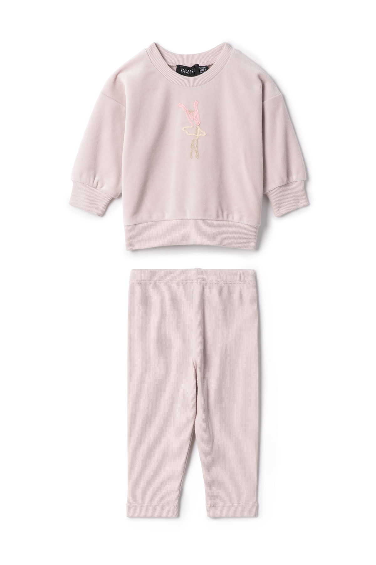 SPACE GREY 2PC ROPE EMBROIDERED SET