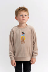 SPACE GREY ROPE EMBROIDERED VELOUR TOP