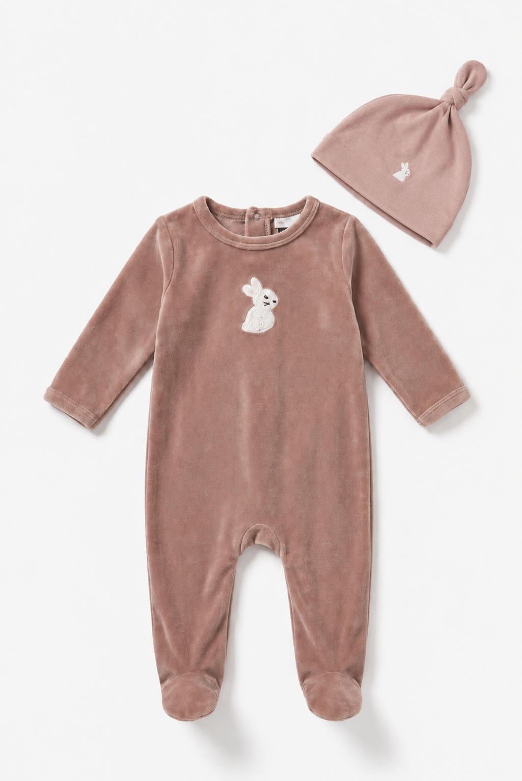 LITTLE FRAGILE 2PC BUNNIES GRAPHIC FOOTIE WITH BEANIE SET