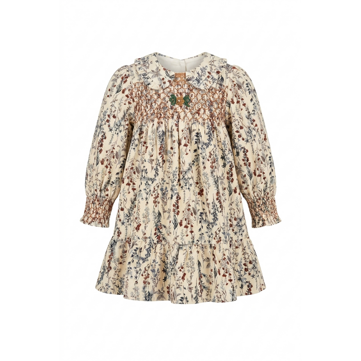 CLO EMBROIDERED SMOCKED DRESS