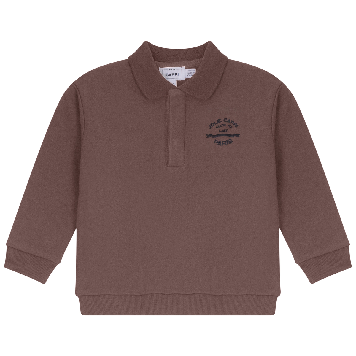 JOLIE CAPRI FRENCH FLEECE POLO SWEATSHIRT