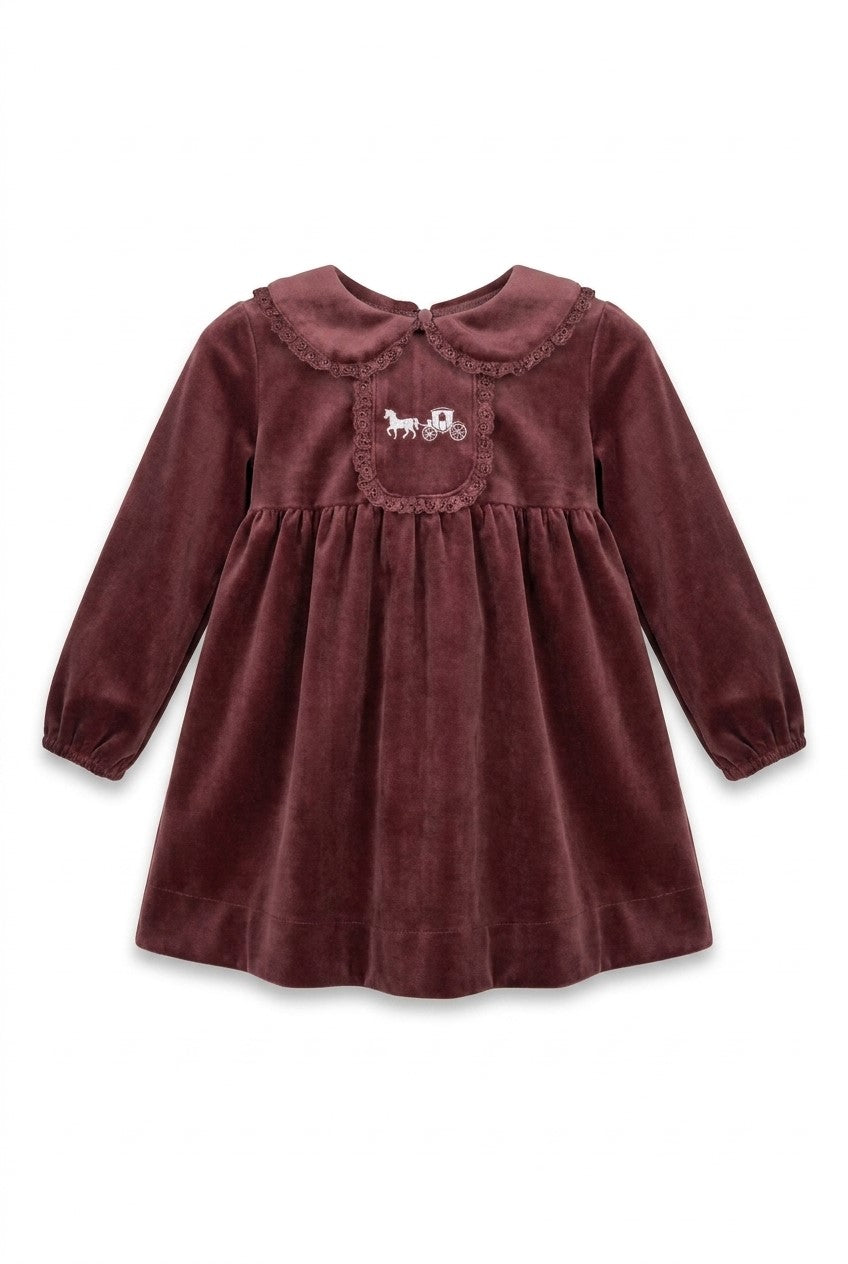 JOLIE CAPRI VELVET EYELET DRESS