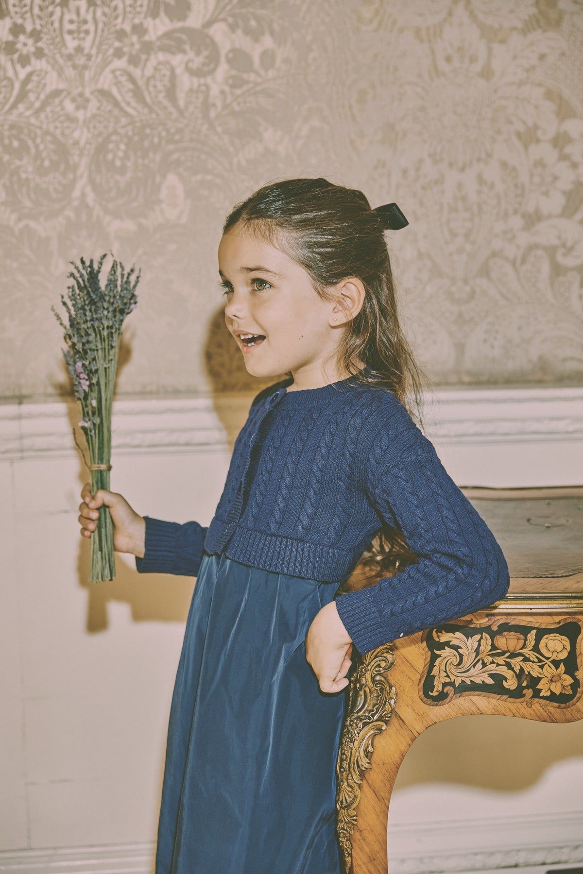 JOUET CROPPED CABLE KNIT TOP WITH TAFFETA GATHERED SKIRT DRESS