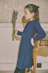 JOUET CROPPED CABLE KNIT TOP WITH TAFFETA GATHERED SKIRT DRESS