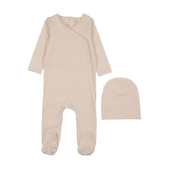 BONJOY 2PC PINSTRIPE WRAP FOOTIE WITH BONNET