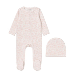 BONJOY 2PC PRINTED VELOUR FLORAL & BONNET