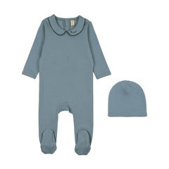 BONJOY 2PC TRIM COLLAR FOOTIE WITH HAT