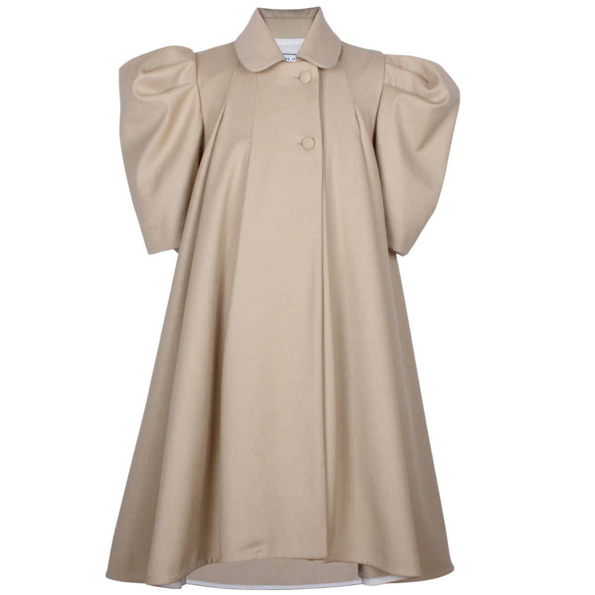JESSIE AND JAMES WAVY PUFF SLEEVE TAILORED COLLAR DRESS