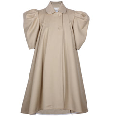 JESSIE AND JAMES WAVY PUFF SLEEVE TAILORED COLLAR DRESS
