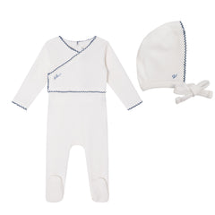 MINILABEL 2PC CLASSIC VELOUR FOOTIE + BONNET SET
