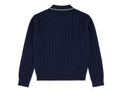 MORLEY YAN LONG SLEEVE KNIT POLO WITH COLOR TRIM