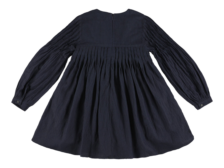 MORLEY YNDIA BALLOON SLEEVE PINSTRIPE PLEATED DETAIL DRESS