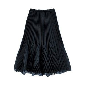 ERMANNO SCERVINO CHIFFON CHEVRON PLEAT BOTTOM PLEATED SKIRT