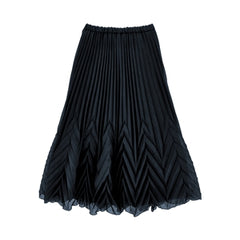 ERMANNO SCERVINO CHIFFON CHEVRON PLEAT BOTTOM PLEATED SKIRT