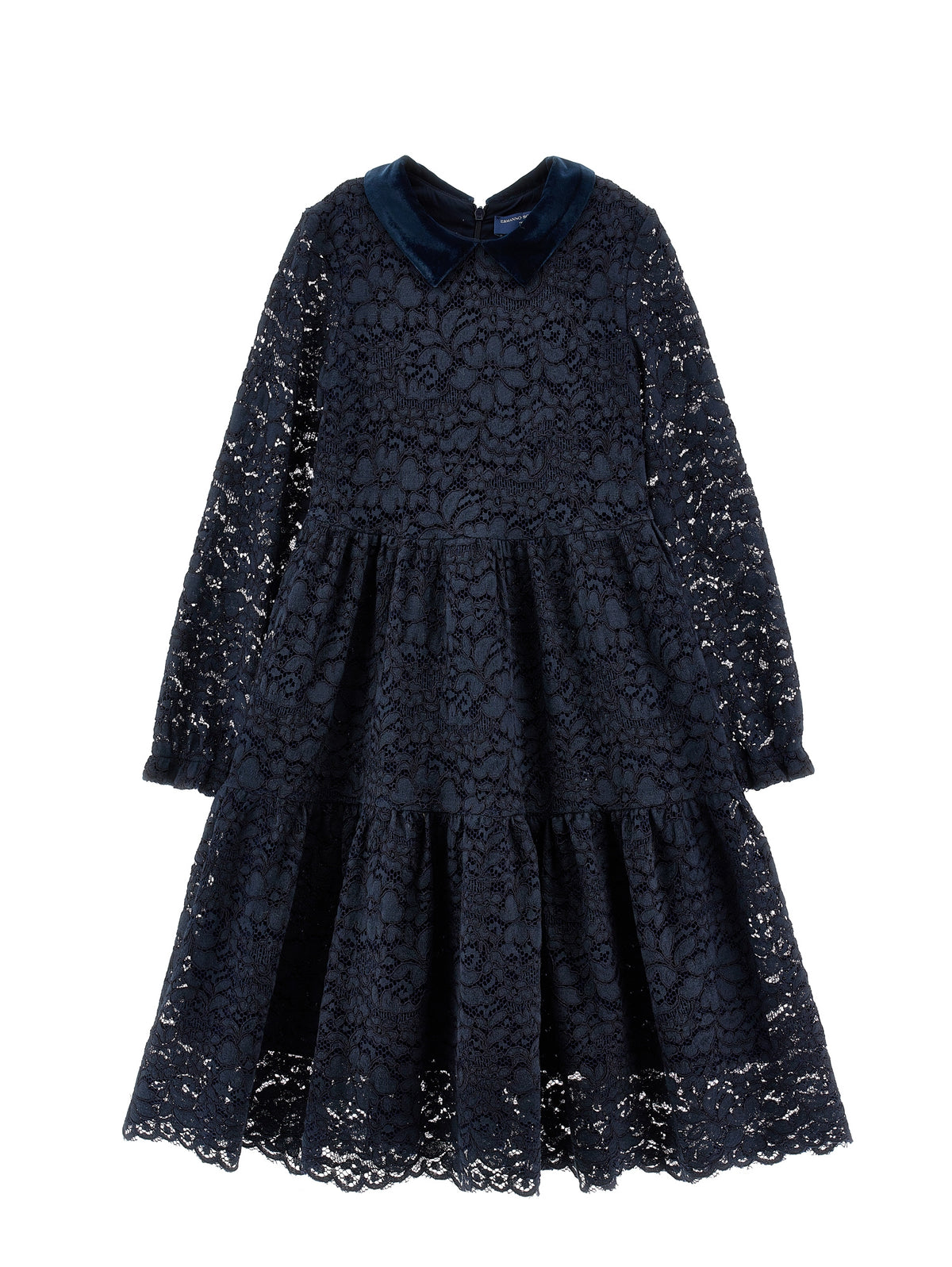 ERMANNO SCERVINO VELVET COLLAR LACE DRESS