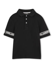 KARL LAGERFELD SHORT SLEEVE POLO WITH LOGO ON SLEEVE