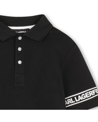 KARL LAGERFELD SHORT SLEEVE POLO WITH LOGO ON SLEEVE