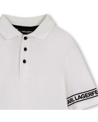 KARL LAGERFELD SHORT SLEEVE POLO WITH LOGO SLEEVE
