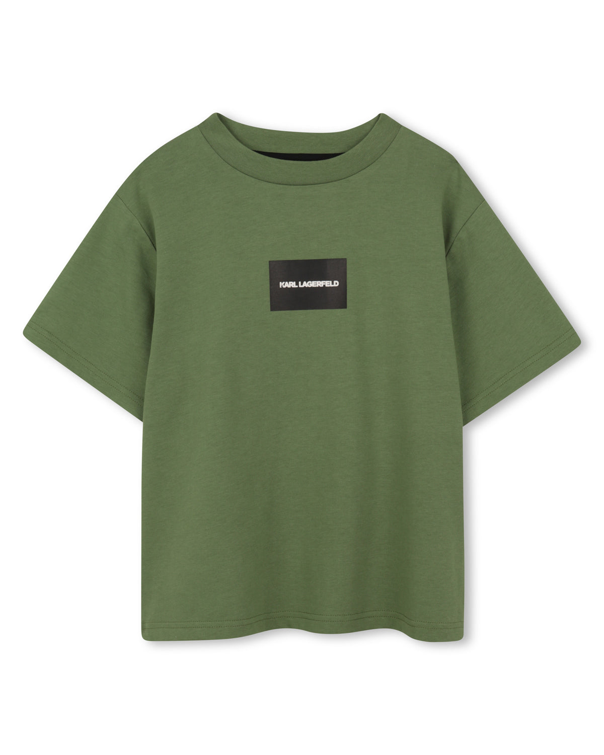 KARL LAGERFELD SHORT SLEEVE TEE WITH BOX LOGO ON FRONT AND GRAPHIC ON BACK