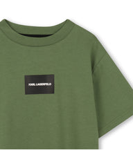 KARL LAGERFELD SHORT SLEEVE TEE WITH BOX LOGO ON FRONT AND GRAPHIC ON BACK