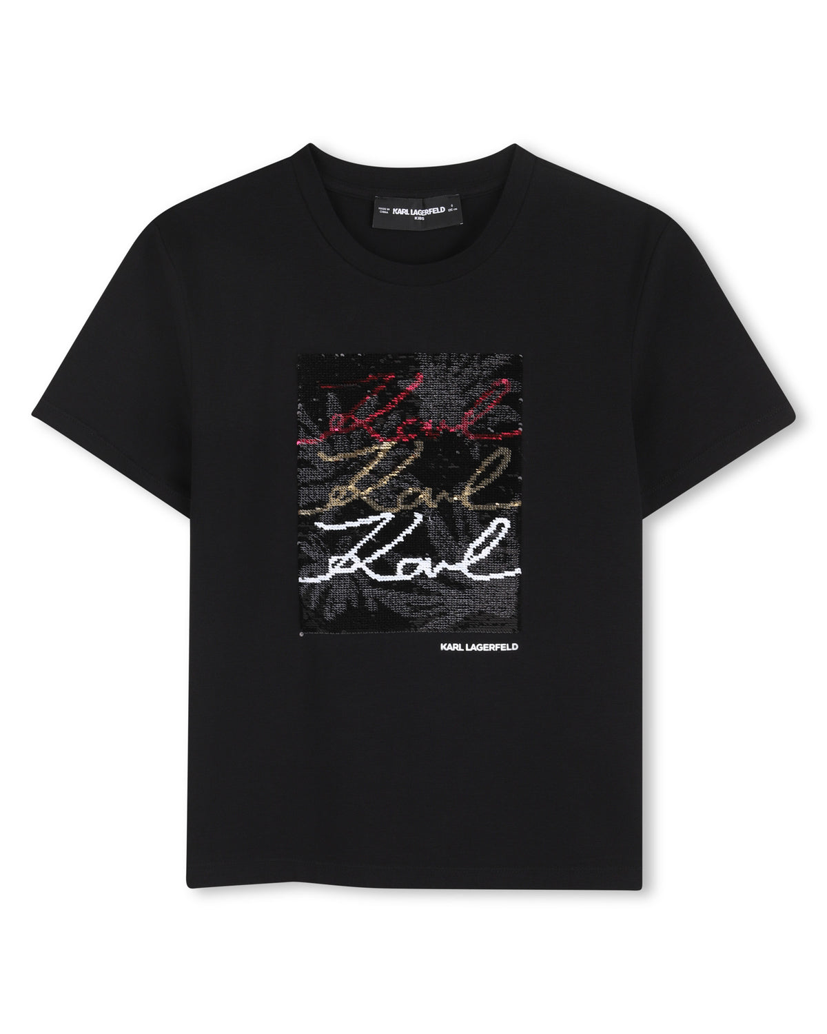 KARL LAGERFELD SHORT SLEEVE TEE WITH FRONT AND BACK GRAPHIC