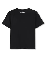 KARL LAGERFELD SHORT SLEEVE TEE WITH FRONT AND BACK GRAPHIC