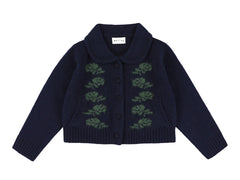 MORLEY 2PC ZUZANA KNIT COLLAR BUTTON DOWN CARDIGAN WITH FLOWER DETAIL WITH ZOLKA SKIRT
