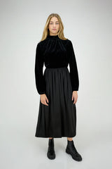 ZAIKAMOYA MICHELE VELVET TOP COMBO DRESS