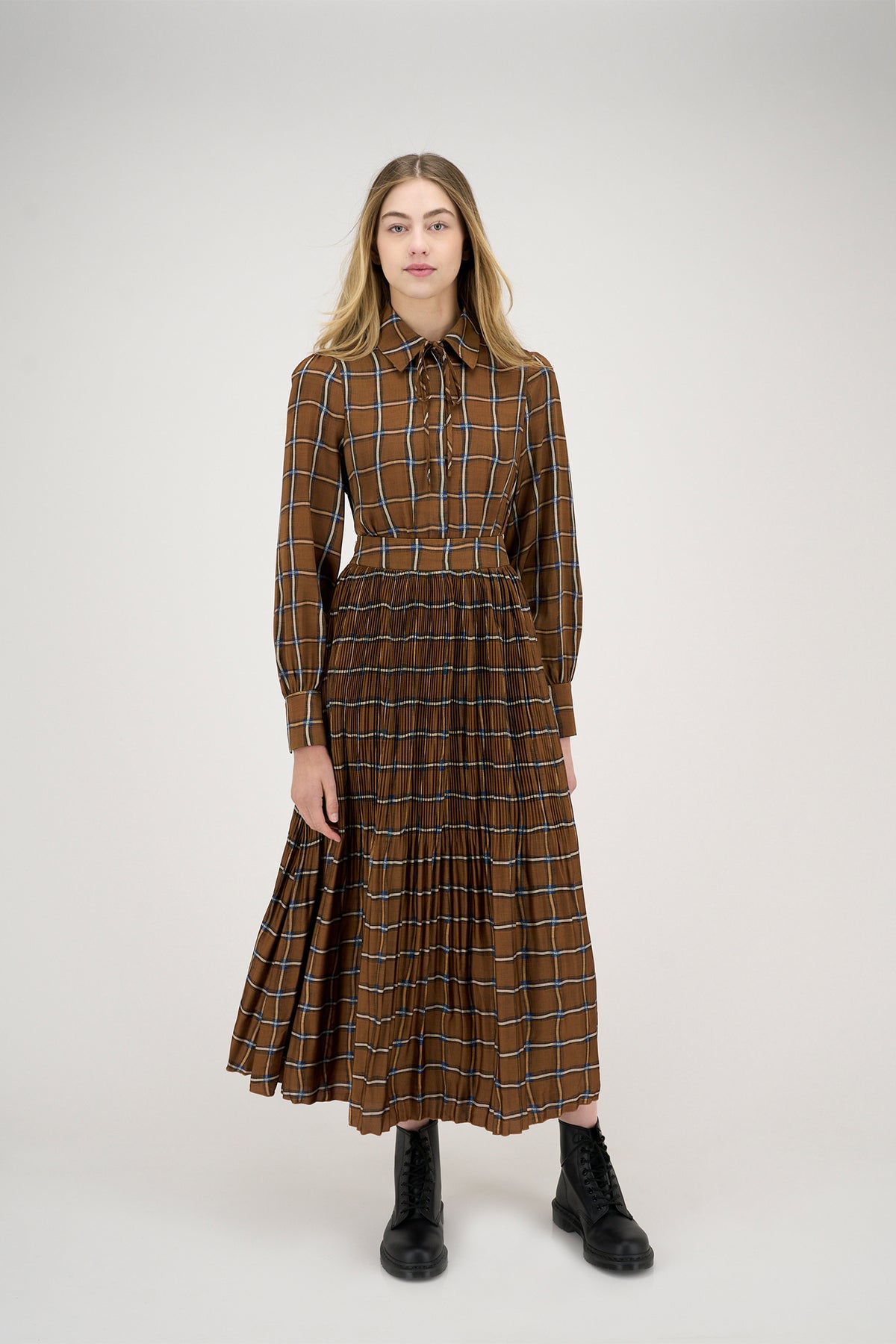 ZAIKAMOYA 2PC ALEX BLOUSE PLAID BLOUSE WITH PIPPA SKIRT