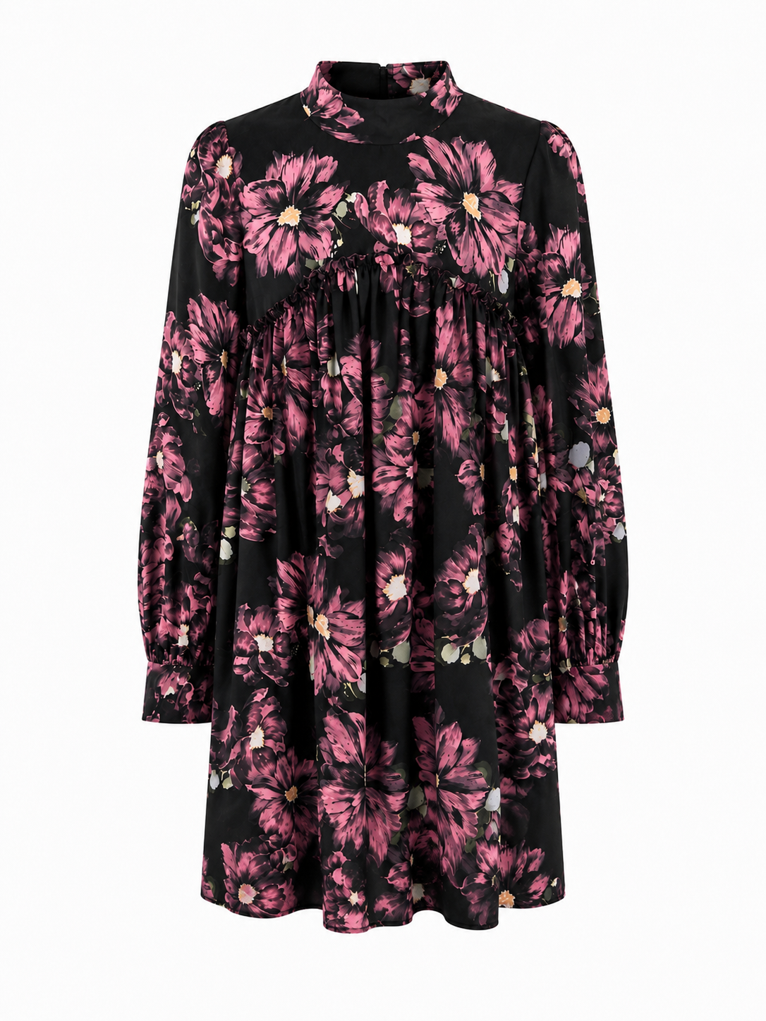 CHRISTINA ROHDE HIGHWASTED TURTLENECK FLORAL DRESS