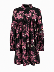 CHRISTINA ROHDE HIGHWASTED TURTLENECK FLORAL DRESS