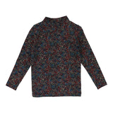 LIL LEGS FLORAL PRINTED MOCKNECK