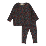 LIL LEGS 2PC FLORAL RIBBED SHIRT AND PANTS SET