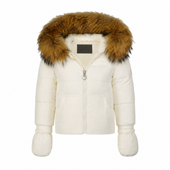 SCOTCH BONNET PUFFER COAT WITH DOWN HOODED FUR