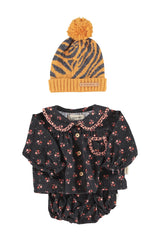 PIUPIUCHICK 2PC FLOWER PRINT PETER PAN COLLAR BLOUSE WITH BLOOMERS SET