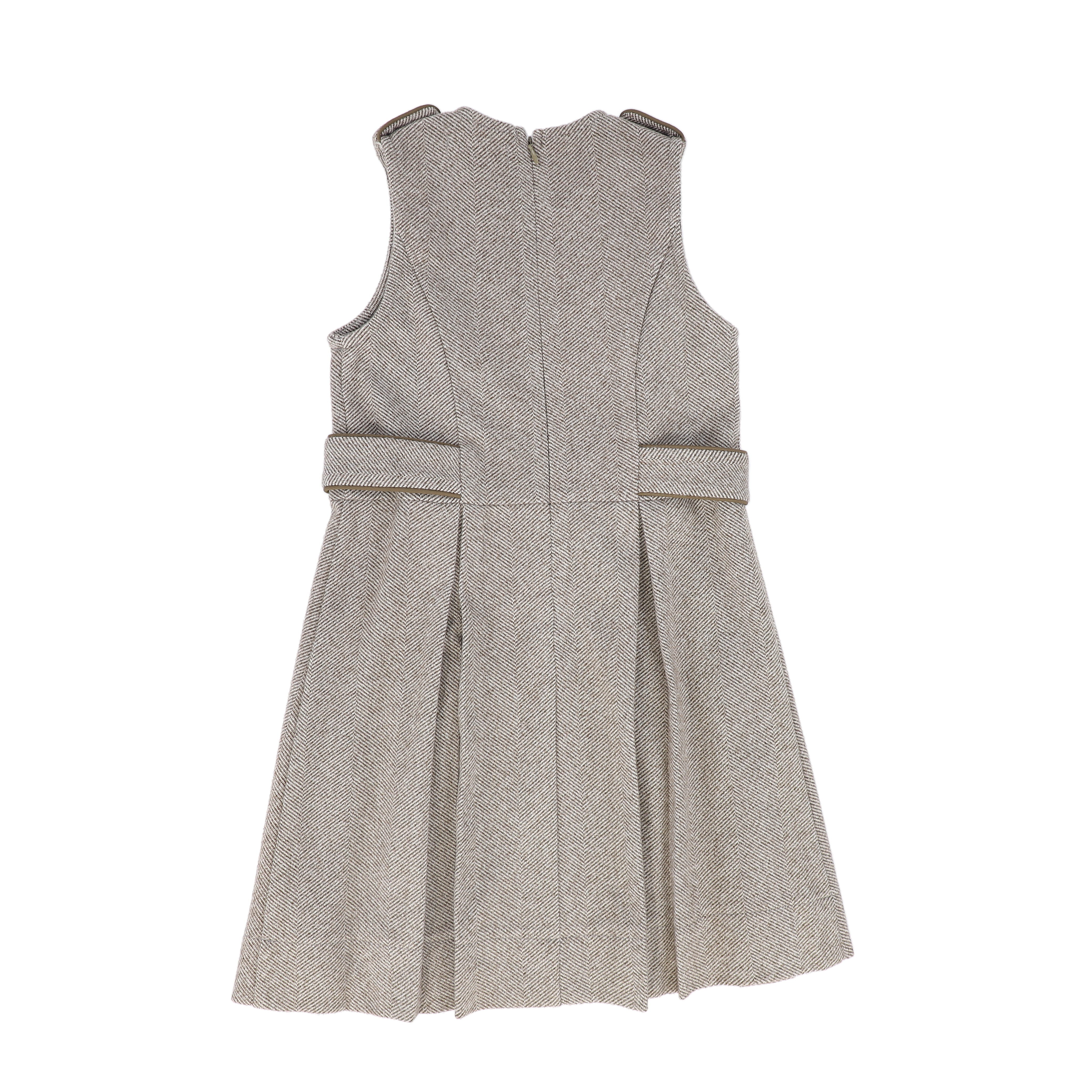 BACE COLLECTION HERRINGBONE BUTTON DETAIL DRESS