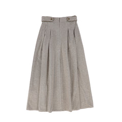 BACE COLLECTION HERRINGBONE BUTTON DETAIL SKIRT